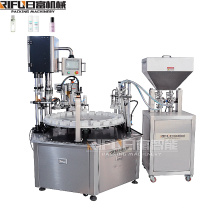 Automatic high accuracy rotary tomato sauce butter condensed milk bottle jars filling capping machine all in one